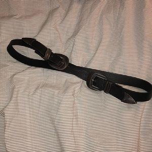 Double buckle black belt